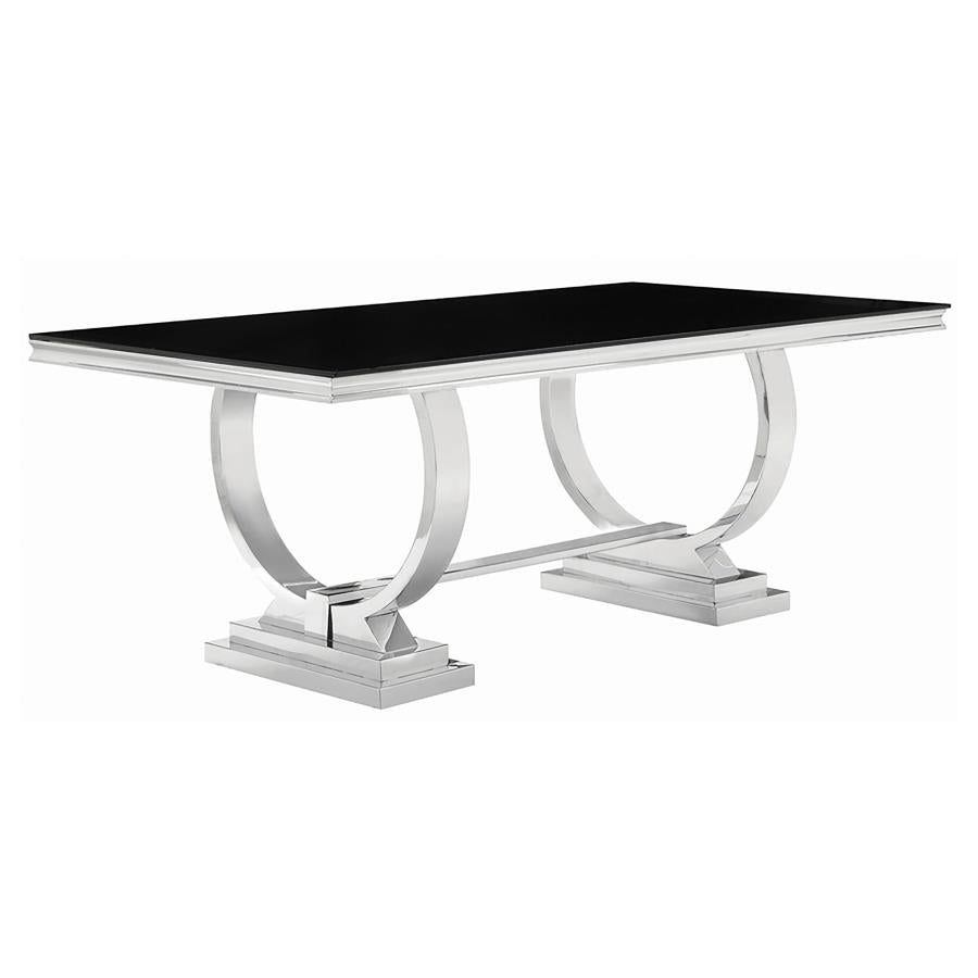 Antoine 5-piece Rectangular Glass Top Dining Set Chrome