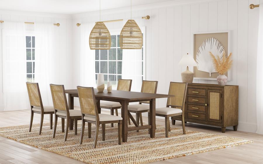 Matisse 9-piece Rectangular Dining Table Set Light Brown