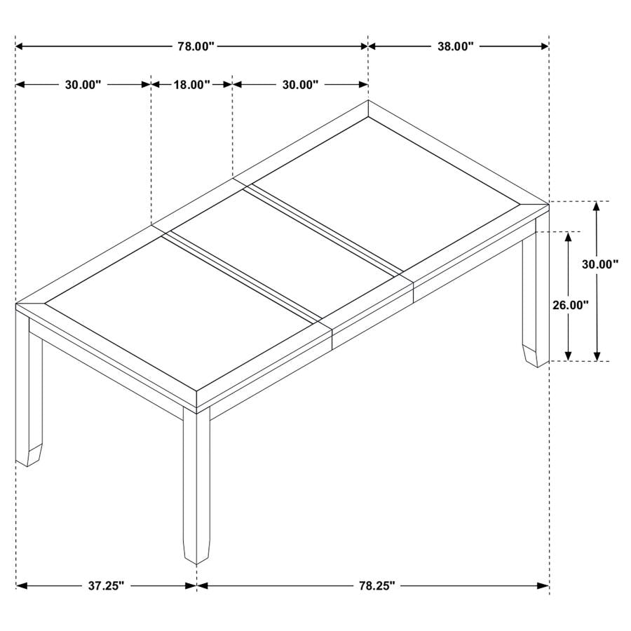 Elodie 5-piece Rectangular Extension Leaf Dining Set Black