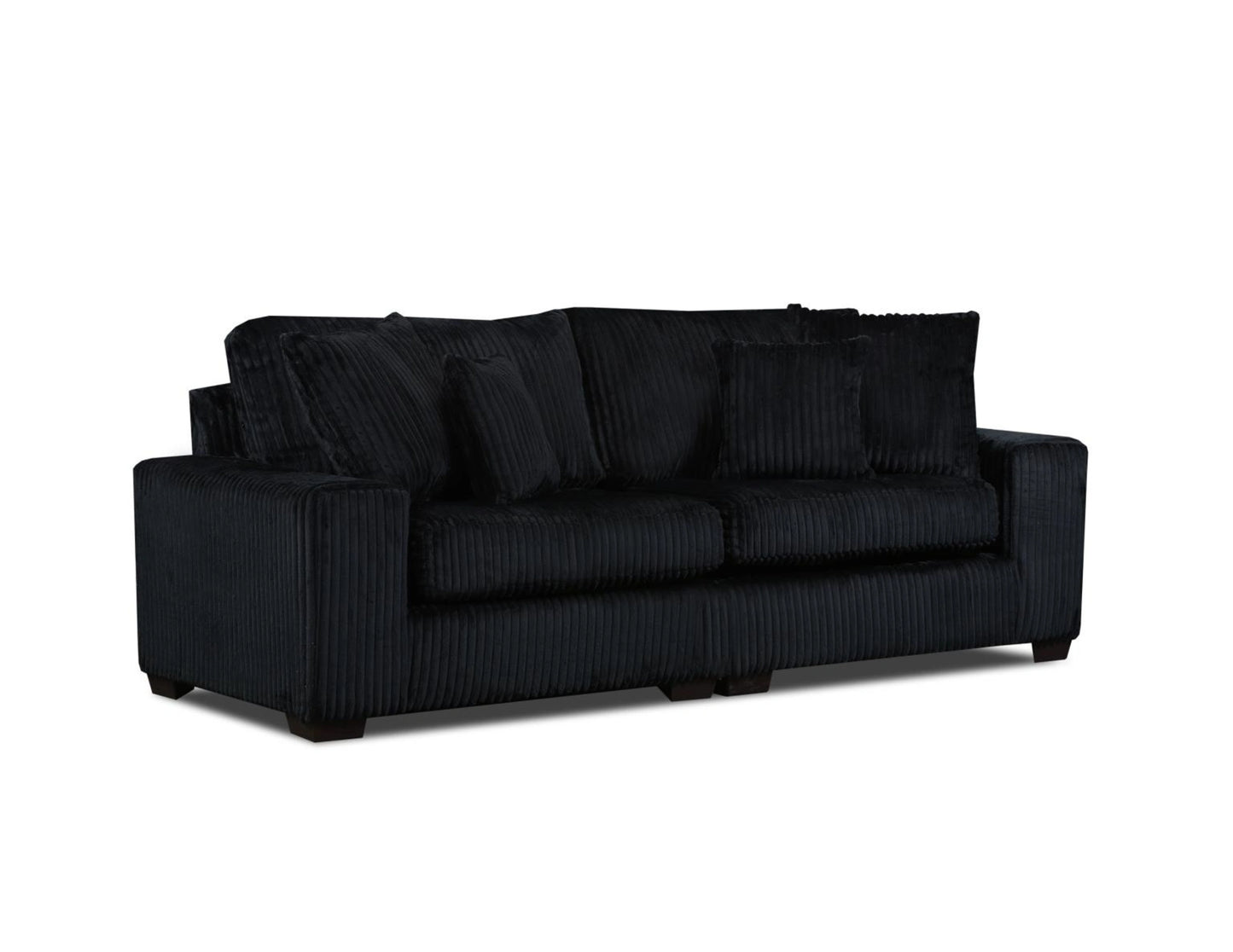 LIBBY BLACK PLUSH CORDUROY SOFA