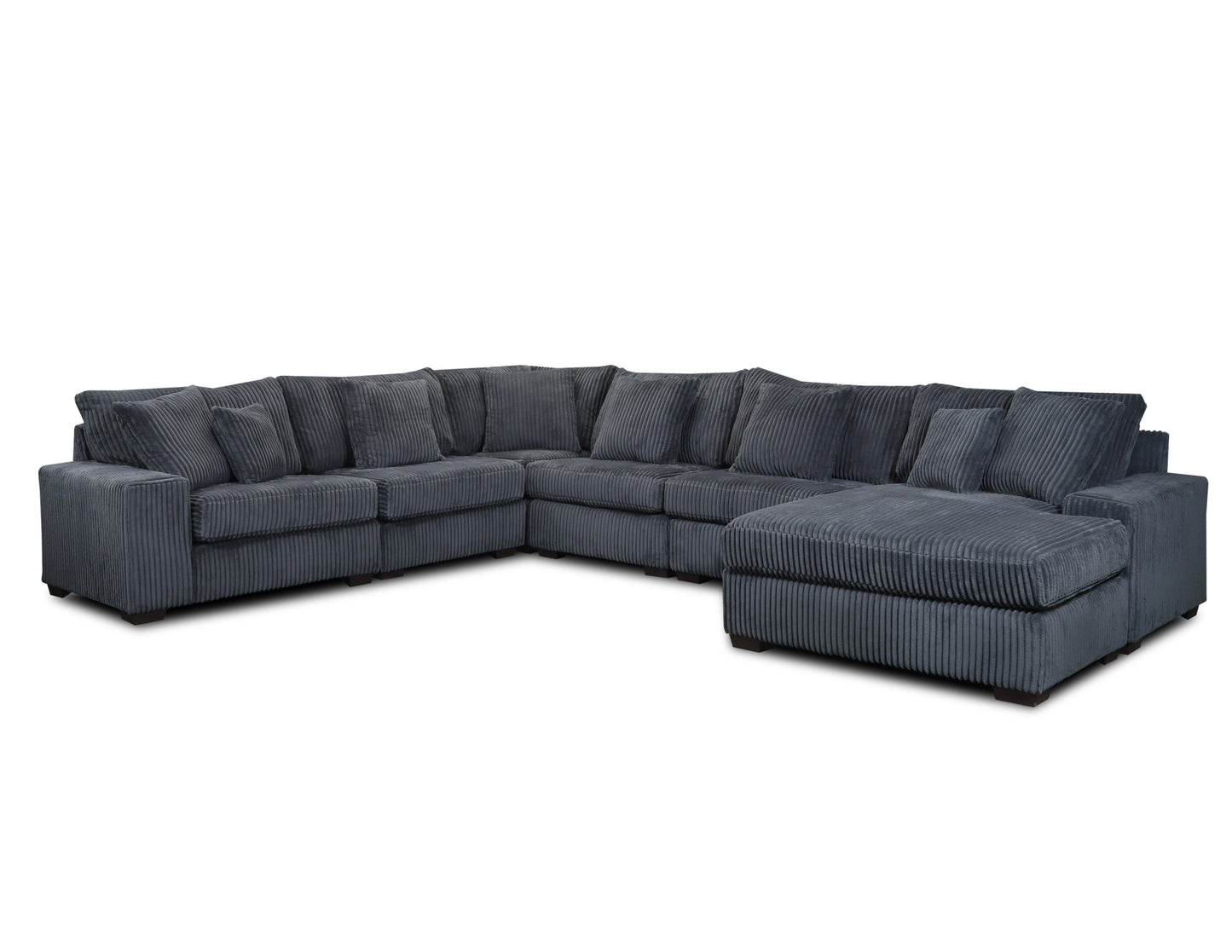 LIBBY CHARCOAL 6PC SECTIONAL (RAF CHAISE)