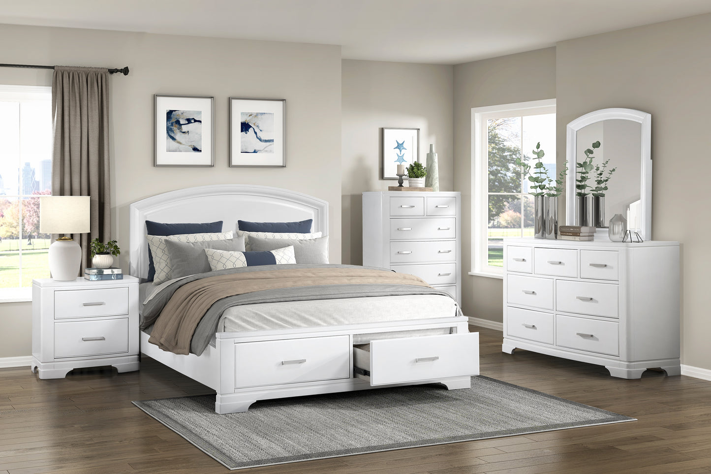 HUDSON COLLECTION KING PLATFORM/STORAGE 4PC BEDROOM SET (B,D,M,N) ETA 8/20/25