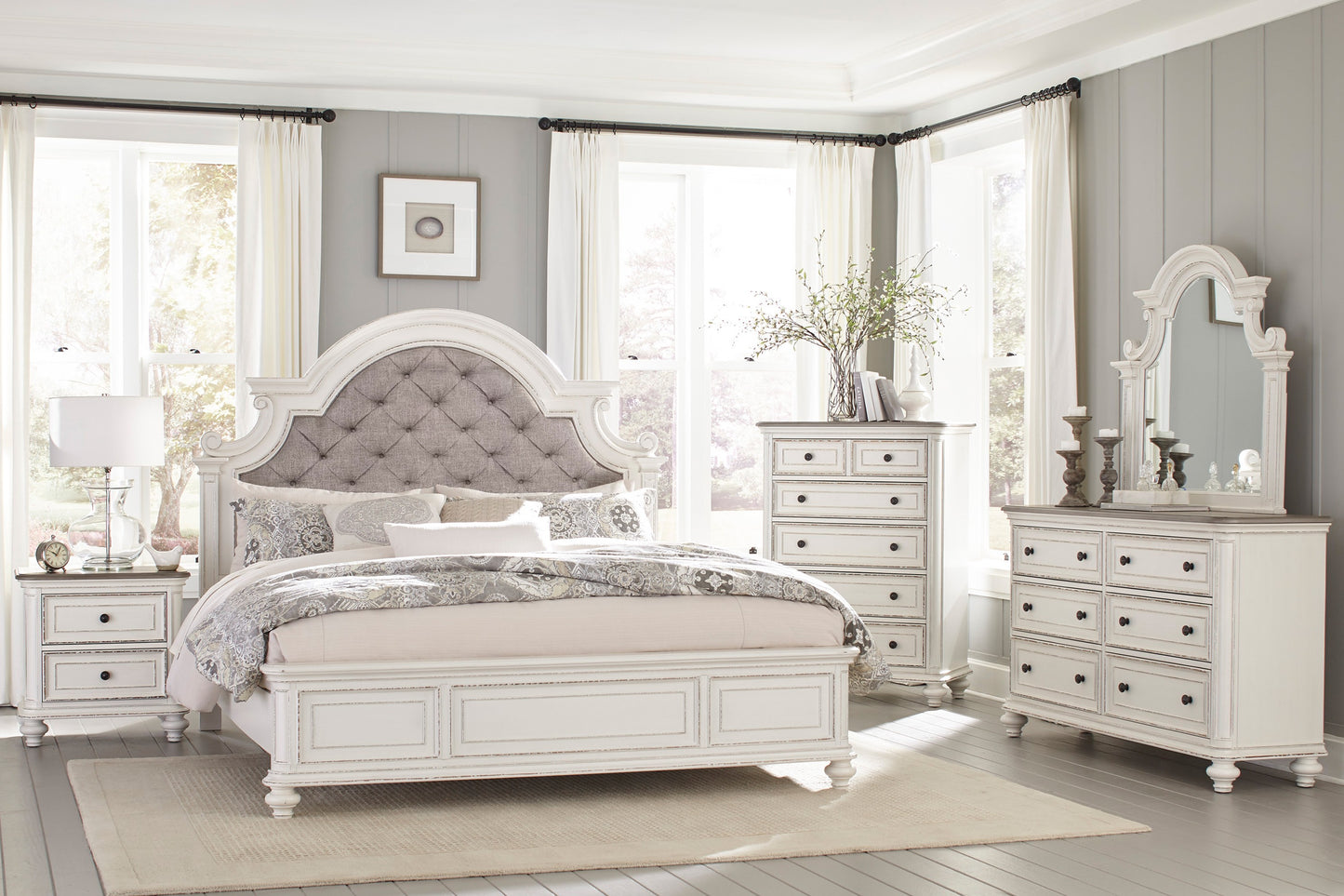 BAYLESFORD COLLECTION KING 4 PC BEDROOM SET (B,D,M,N)