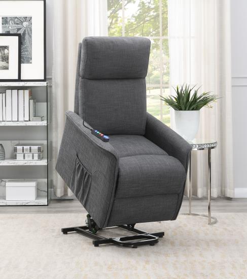 POWER LIFT MASSAGE CHAIR CHARCOAL GRAY MICROFIBER