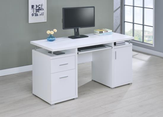 Tracy 55-inch 2-drawer Office Computer Desk White