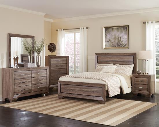 Kauffman 4-piece Eastern King Bedroom Set Washed Taupe (B,D,M,N)