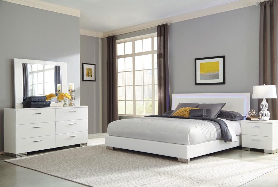 QUEEN WHITE CONTEMPORARY BEDROOM (B,D,M,N)