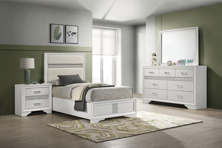 Miranda 4-piece Twin Bedroom Set White (B,D,M,N)