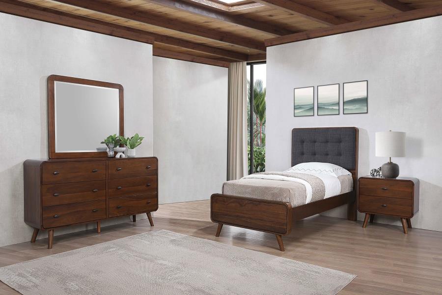 Robyn 4-piece Twin Bedroom Set Dark Walnut (B,D,M,N)