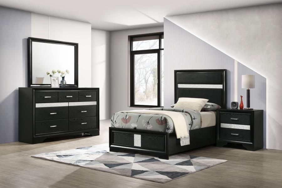Miranda 4-piece Twin Bedroom Set Black (B,D,M,N)