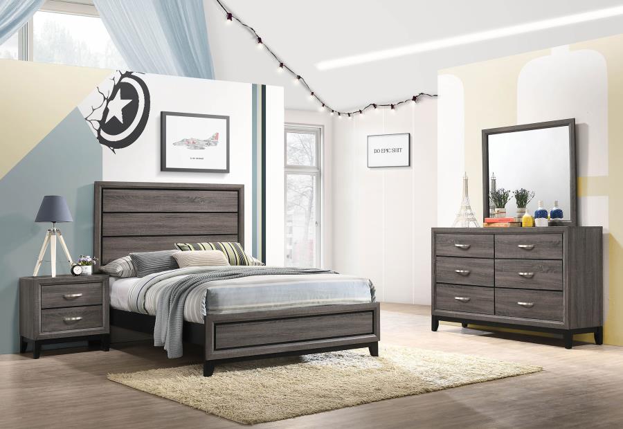 Watson 4-piece Full Bedroom Set Grey Oak (B,D,M,N)