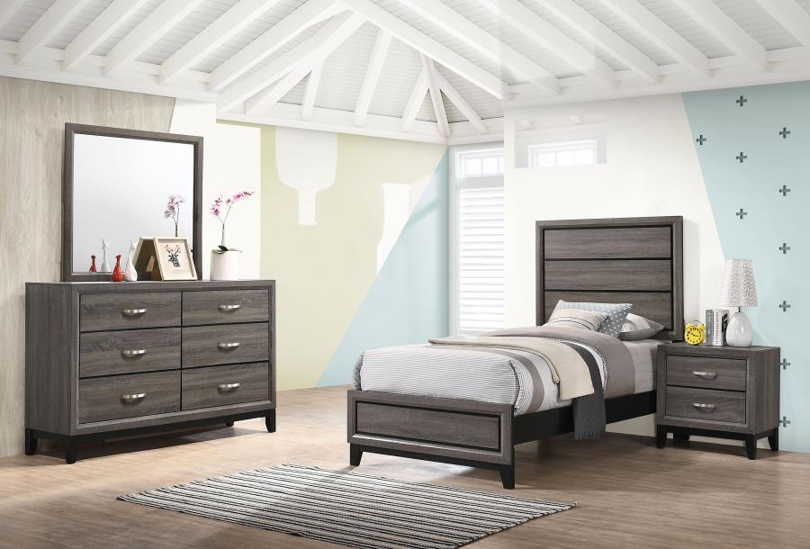 Watson 4-piece Twin Bedroom Set Grey Oak (B,D,M,N)