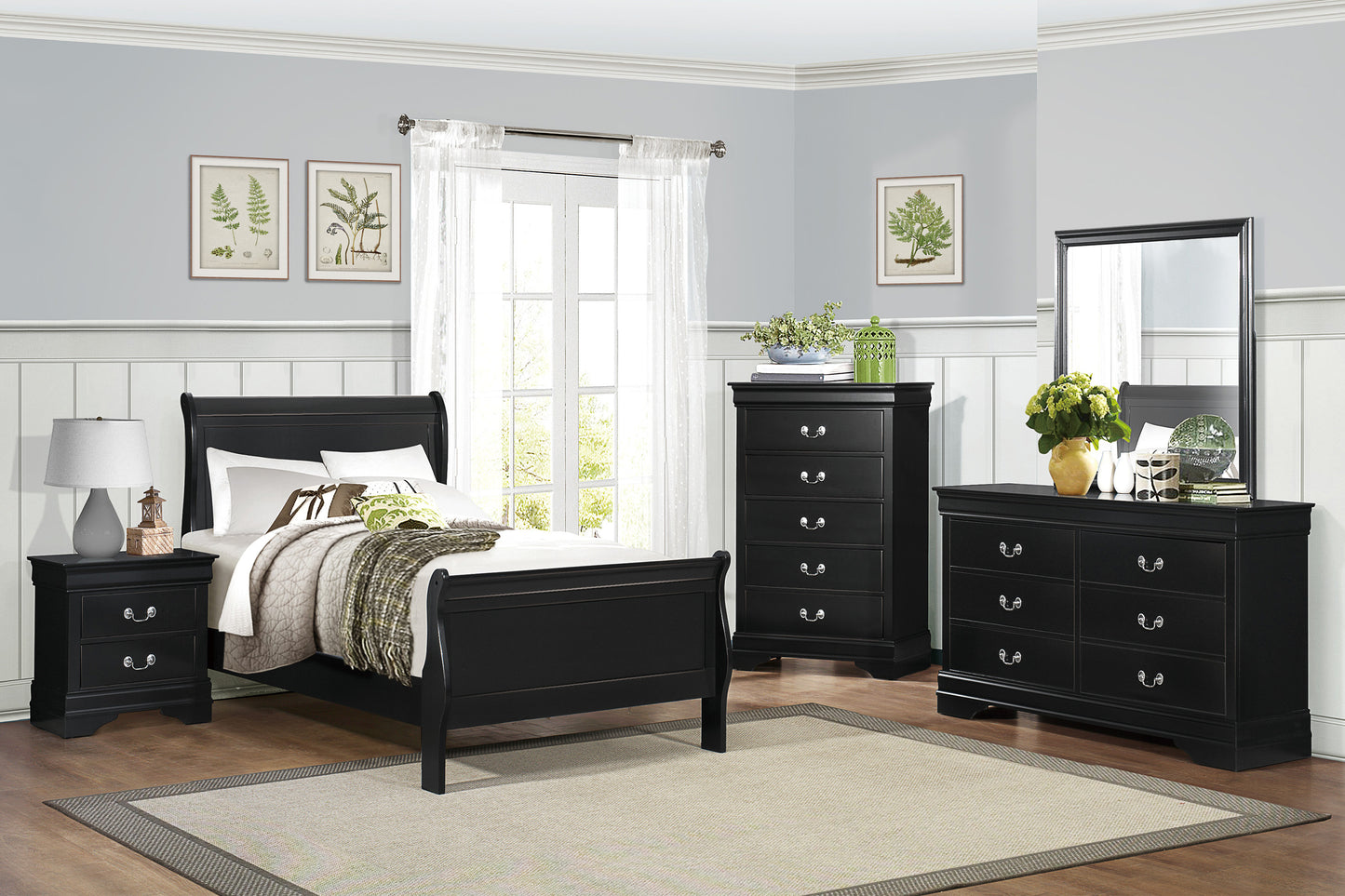 MAYVILLE COLLECTION TWIN BLACK SLEIGH BEDROOM (B,D,M,N)