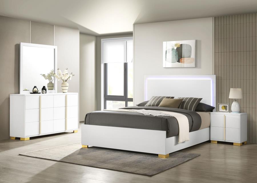Marceline 4-piece Queen Bedroom Set White (B,N,D,M)