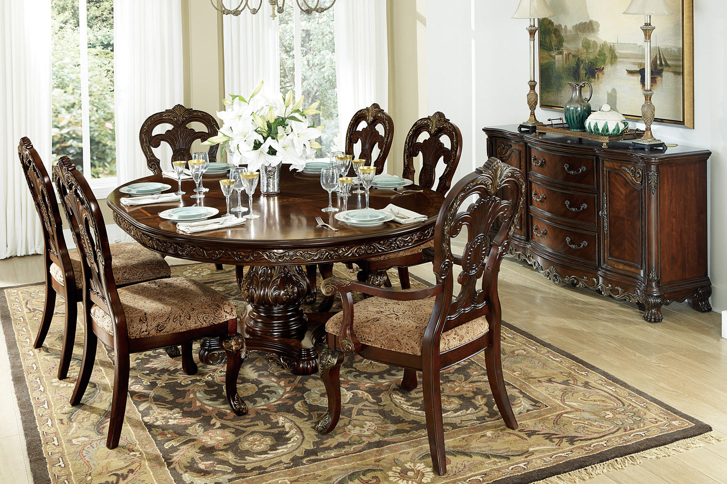 DERYN PARK COLLECTION 7 PC DINING SET