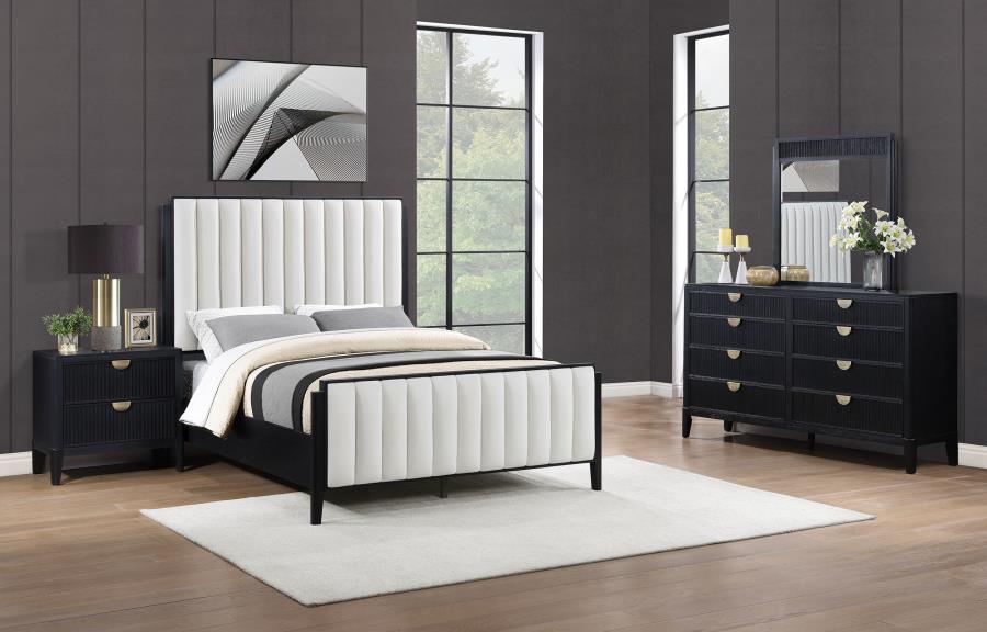 Brookmead 4-piece Upholstered Eastern King Bedroom Set Black (B,D,M,N)