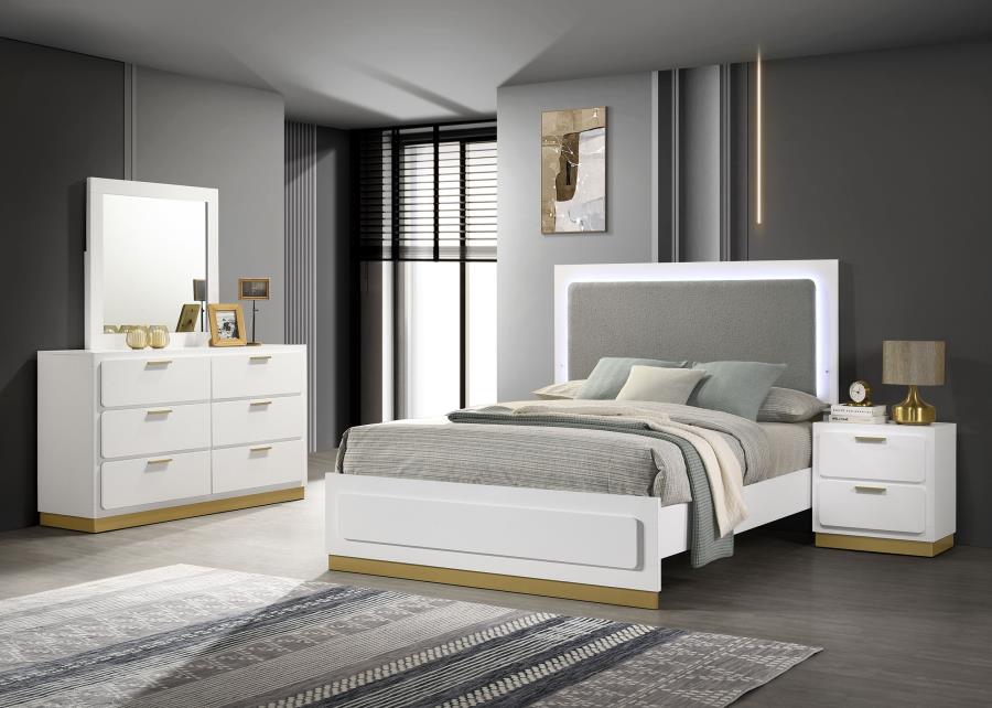 Caraway 4-piece Eastern King Bedroom Set White (B,D,N,M)