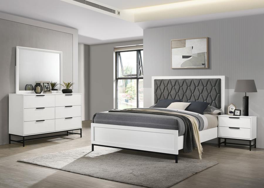 Sonora 4-piece Queen Bedroom Set White (B,N,D,M)