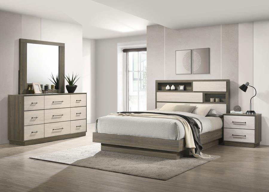 Fenwick 4-piece King Bedroom Set Grey Oak (B,D,M,N)