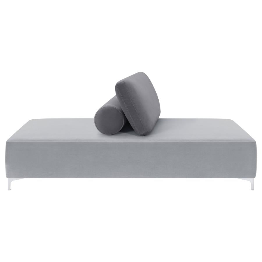 Giovanni Upholstered Accent Chaise Lounger Grey