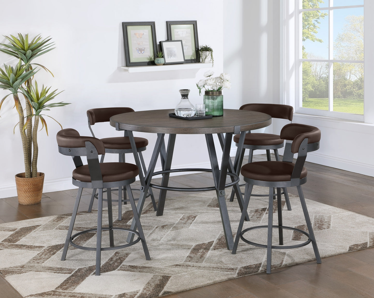 TEMPA COLLECTION 5PC DINING SET BROWN