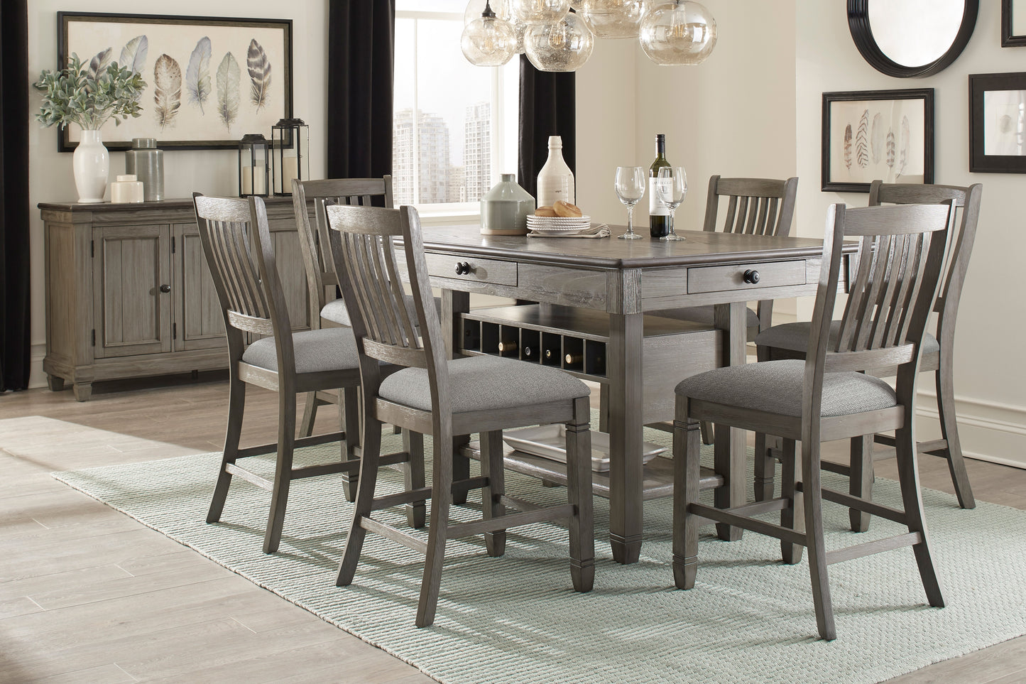 GRANBY COLLECTION 7 PC COUNTER HEIGHT DINING SET