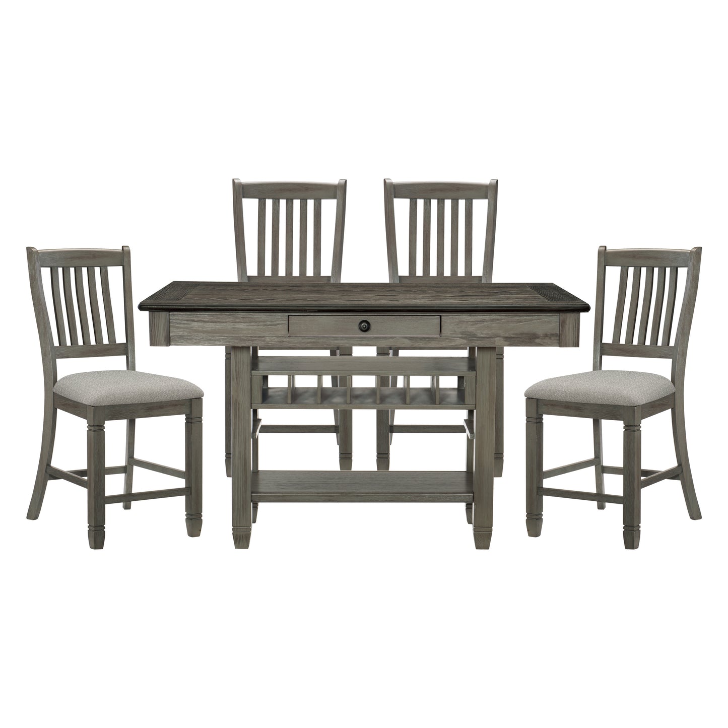 GRANBY COLLECTION 5 PC COUNTER HEIGHT DINING SET GRAY
