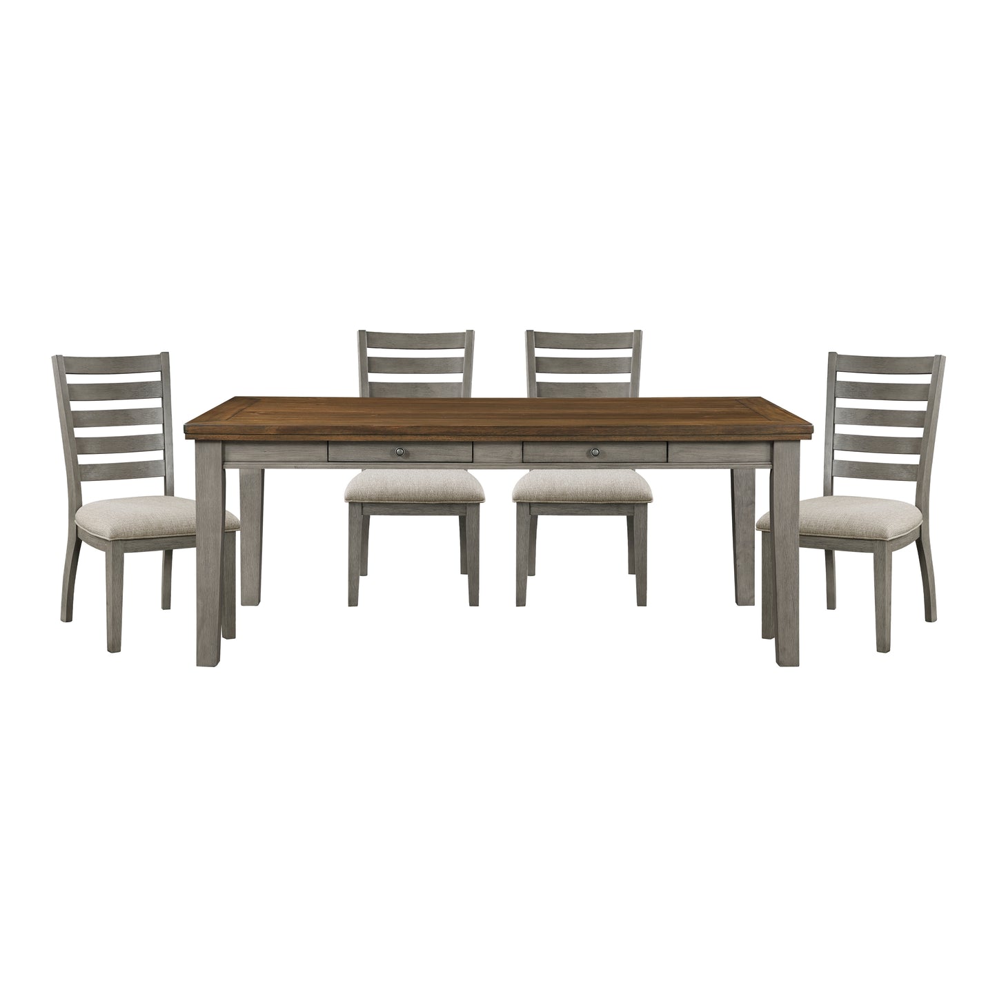 TIGARD COLLECTION 5PC CHERRY & GRAY DINING SET