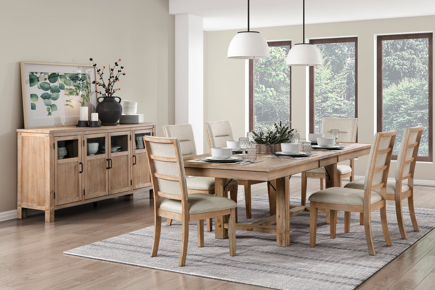 ABERDEEN COLLECTION 7 PC DINING SET