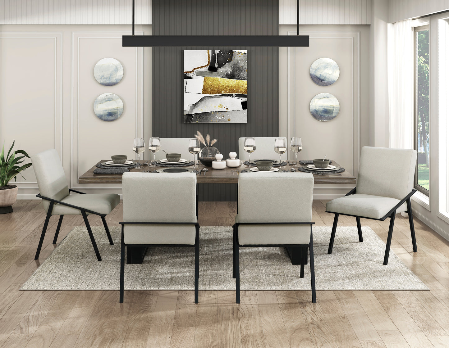 ROCHELLE COLLECTION 7 PC DINING SET