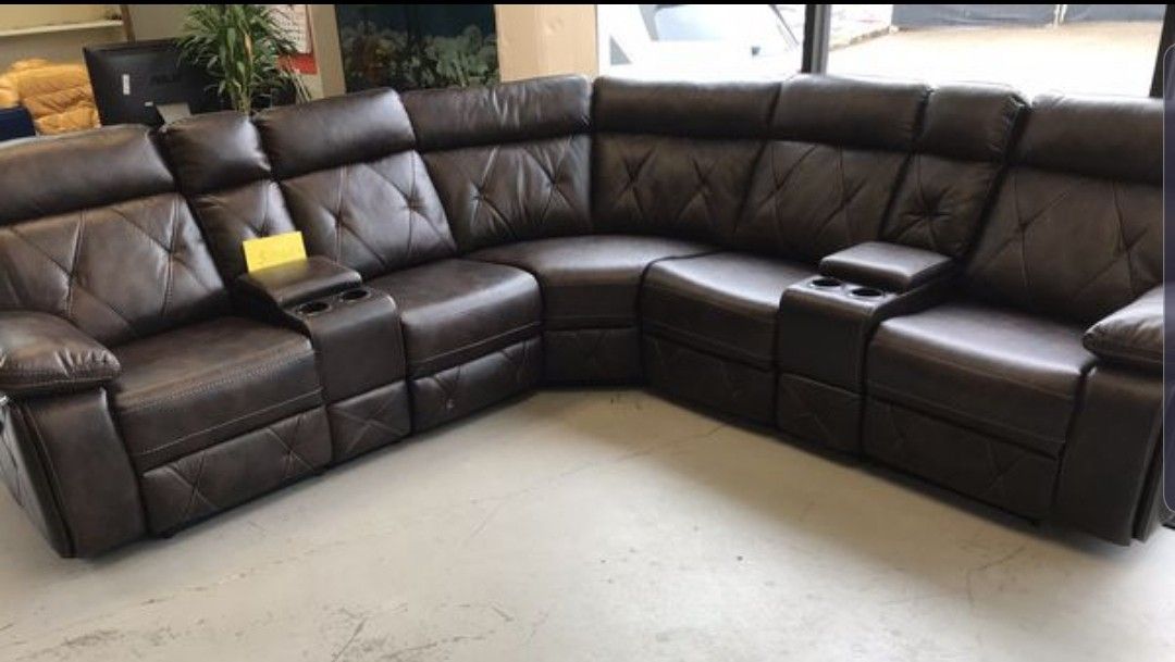 #6230 BROWN RECLINING SECTIONAL