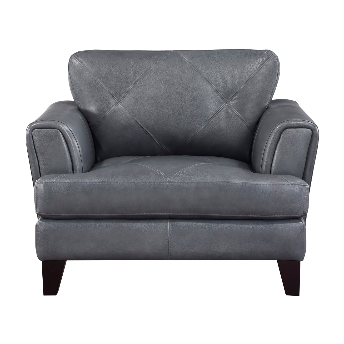 THIERRY COLLECTION GENUINE LEATHER CHAIR GRAY