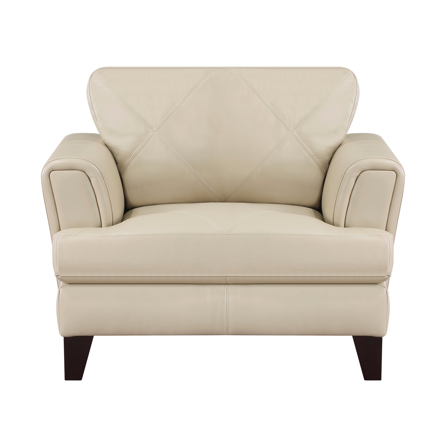 THIERRY COLLECTION GENUINE LEATHER CHAIR CREAM