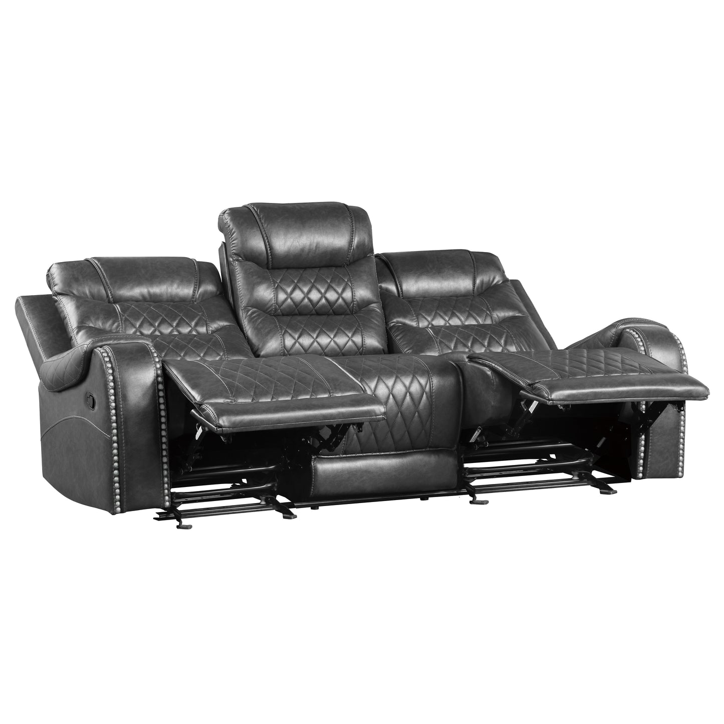 PUTNAM COLLECTION 2 PC RECLINING SOFA AND LOVESEAT GRAY