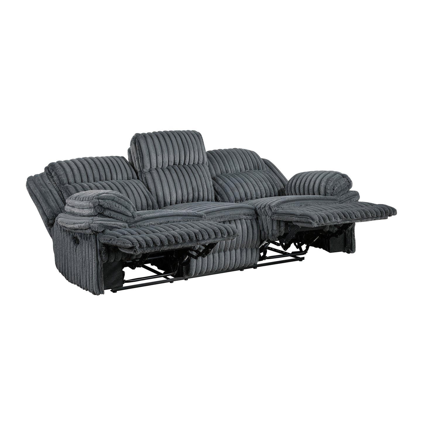 GOODLAND COLLECTION RECLINING 2 PC SOFA LOVESEAT DARK GRAY