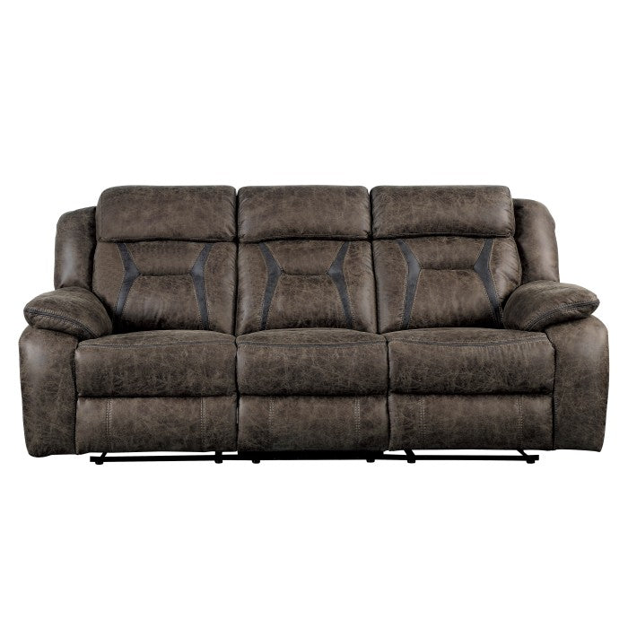 MADRONA HILL DOUBLE RECLINING SOFA DARK BROWN