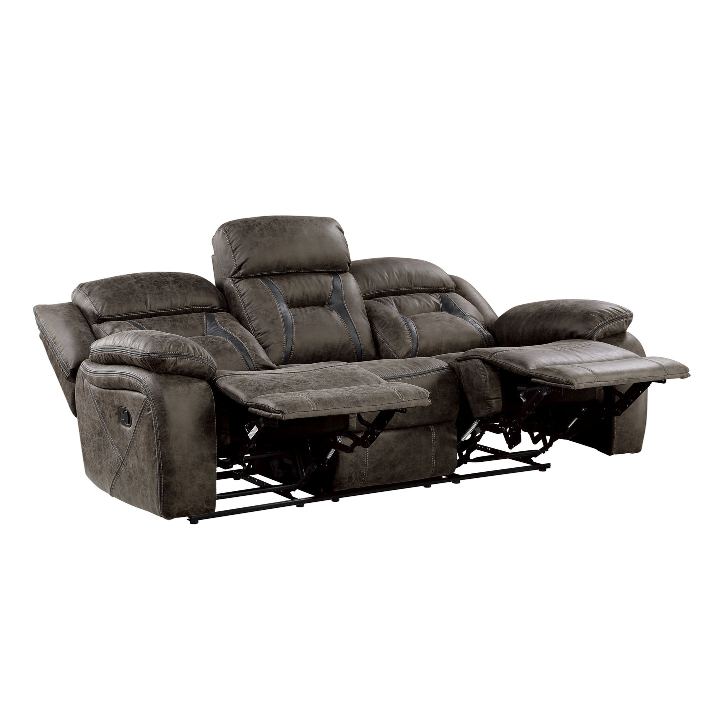 MADRONA HILL DOUBLE RECLINING SOFA DARK BROWN