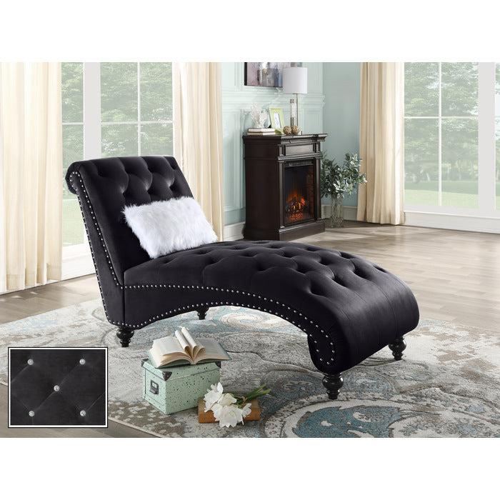 APEX BLACK VELVET CHAISE LOUNGE