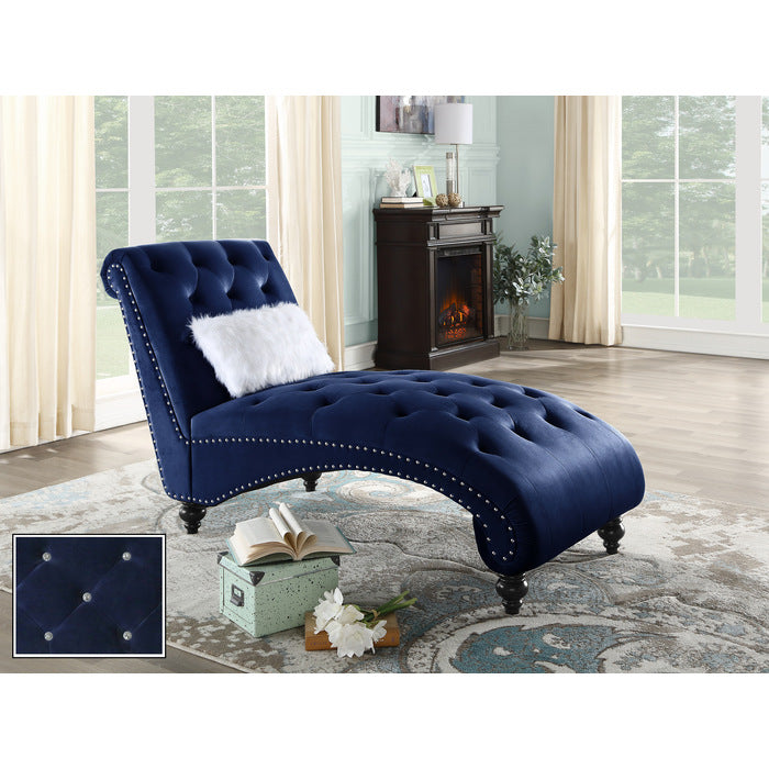APEX BLUE VELVET CHAISE LOUNGE
