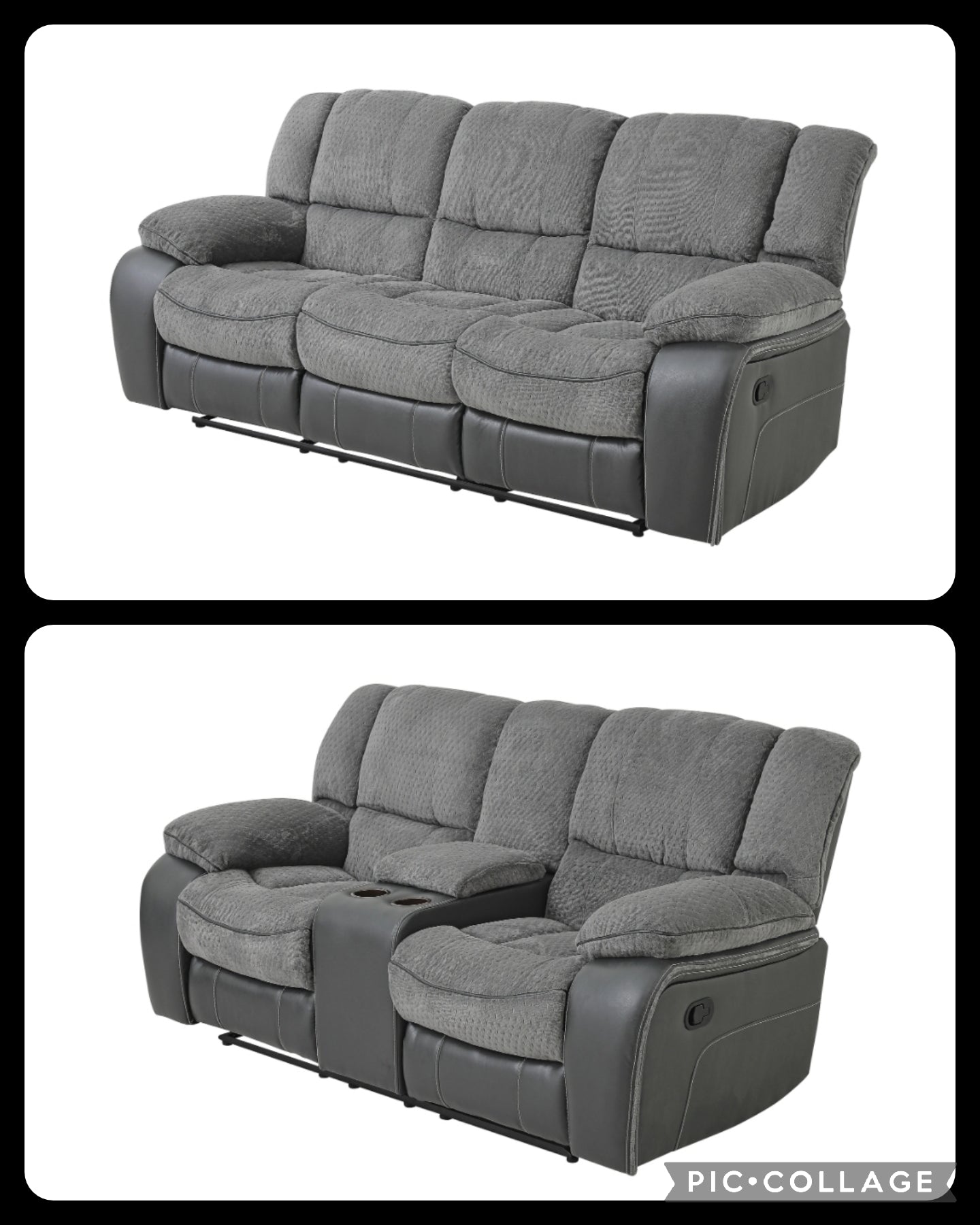 DAVID 2 PC RECLINING SOFA, LOVESEAT AND CHAIR GRAY