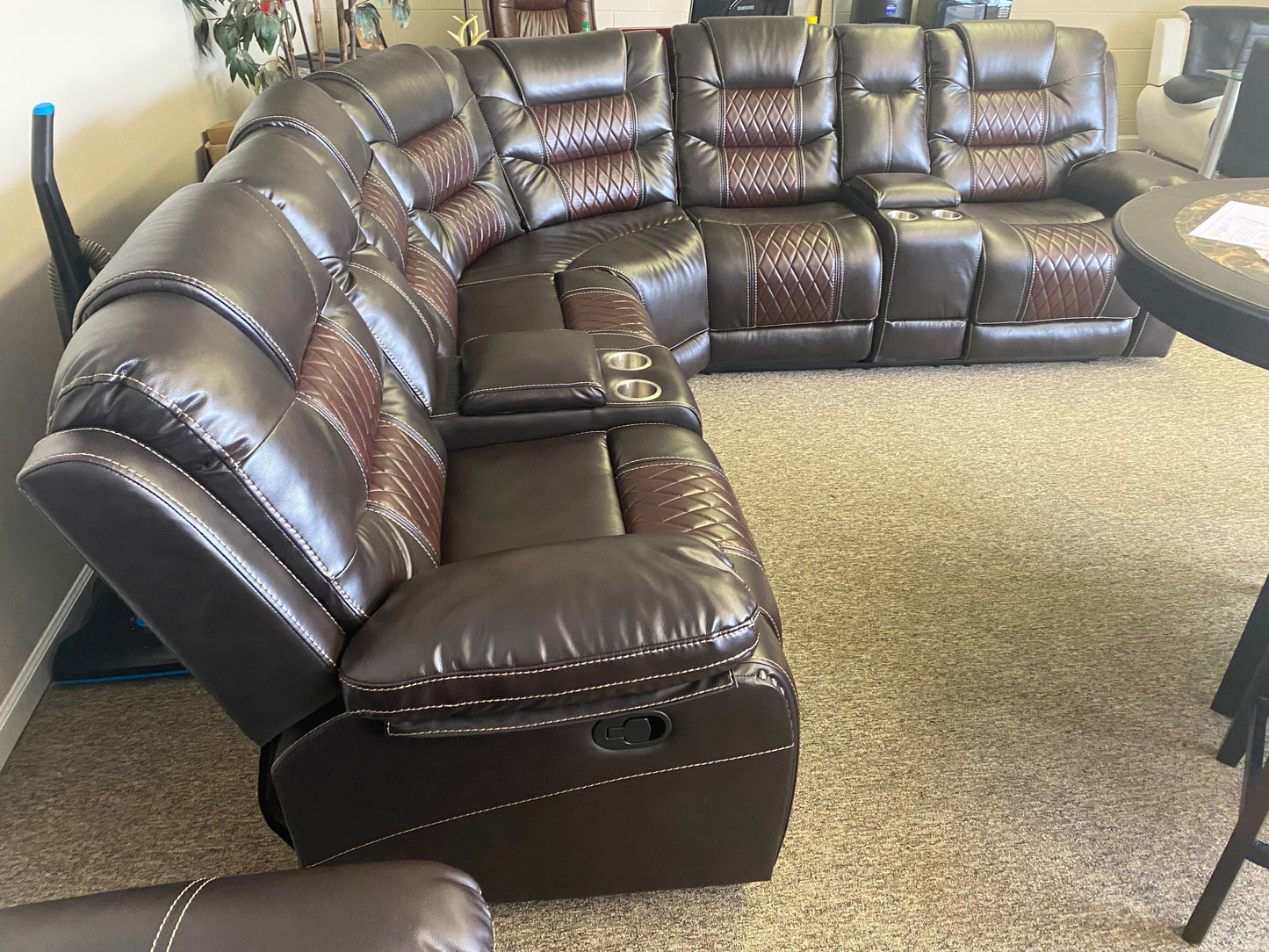 #6235 TWO-TONE BROWN RECLINING SECTIONAL