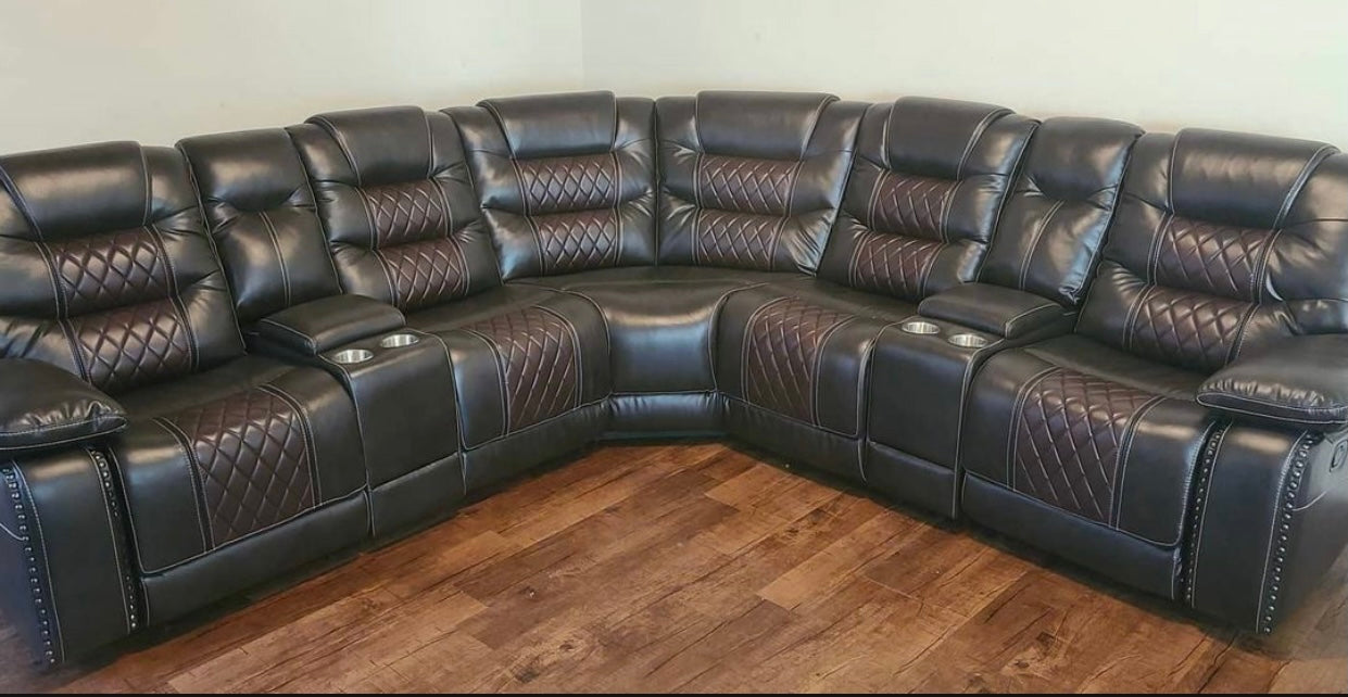 #6235 TWO-TONE BROWN RECLINING SECTIONAL
