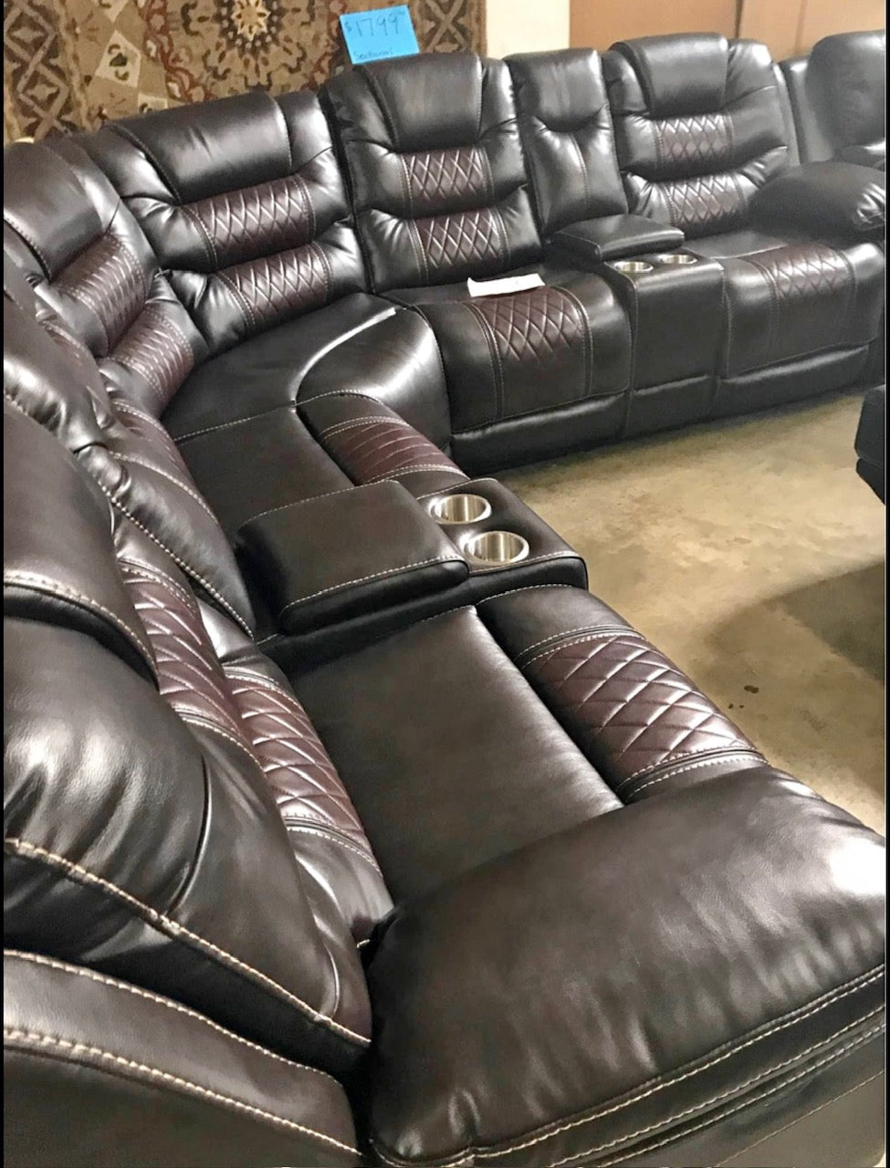 #6235 TWO-TONE BROWN RECLINING SECTIONAL