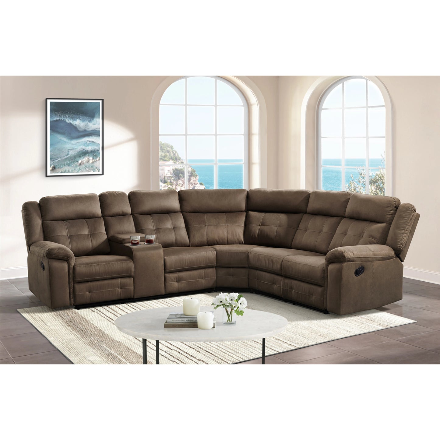 KEYSTONE BROWN RECLINING SECTIONAL *LIMITED STOCK*