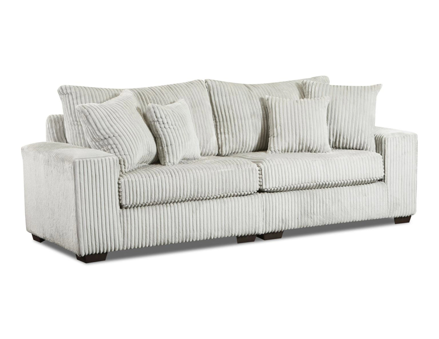 LIBBY LIGHT GRAY PLUSH CORDUROY SOFA