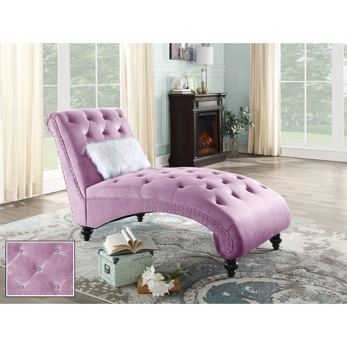 APEX PINK VELVET CHAISE LOUNGE