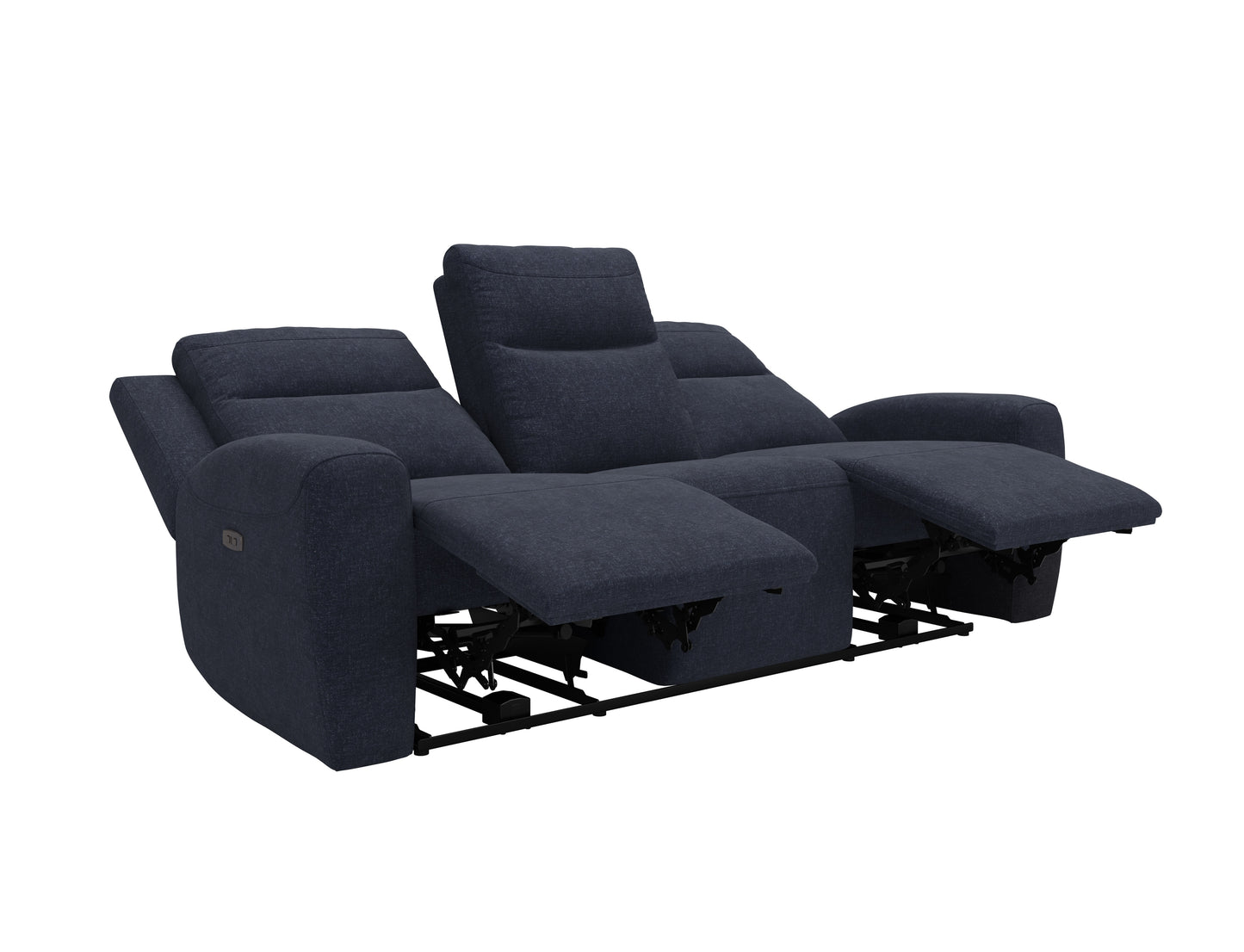 MADDOX COLLECTION CHARCOAL POWER RECLINING SOFA W/ADJUSTABLE HEADRESTS