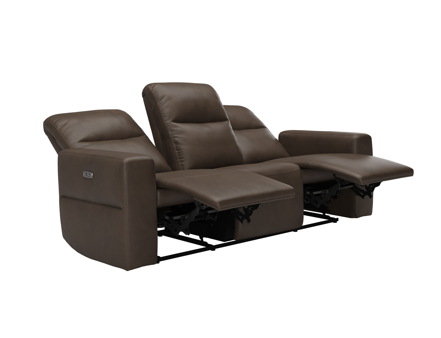 PAX COLLECTION DARK BROWN POWER RECLINING SOFA W/ POWER HEADREST