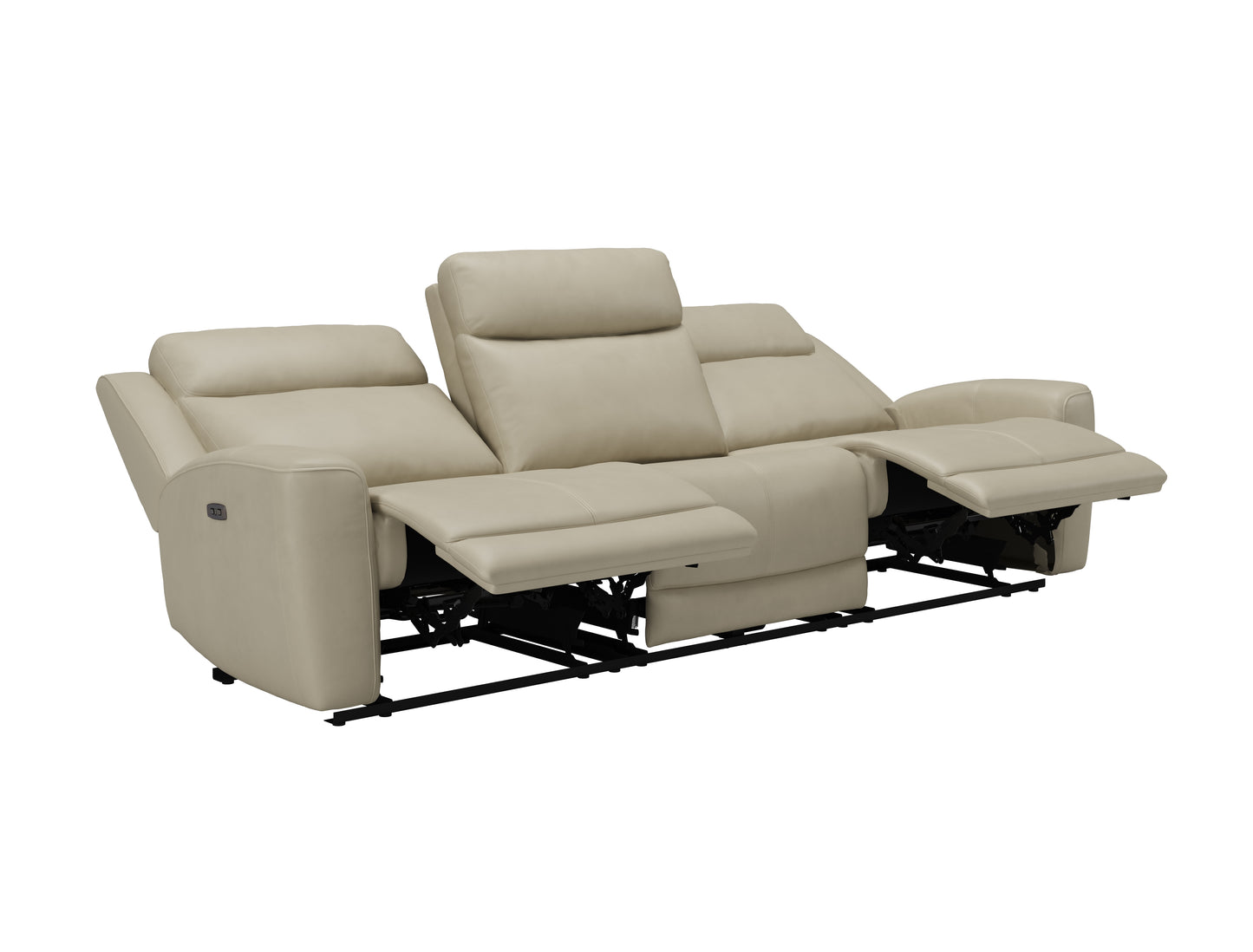 KNOX COLLECTION BEIGE GENUINE LEATHER MATCH POWER RECLINING SOFA