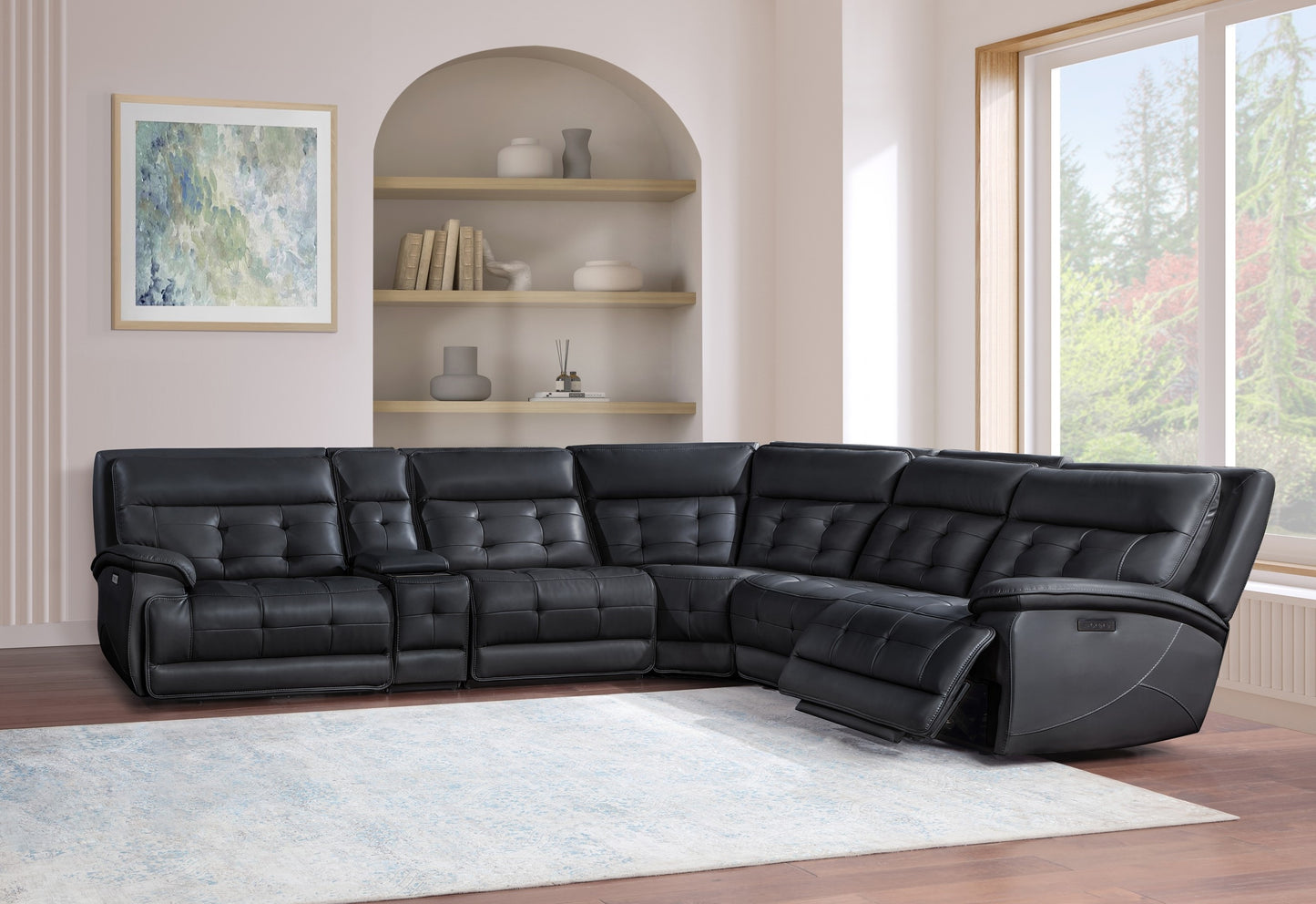 FEYD COLLECTION 6-PIECE MODULAR POWER RECLINING SECTIONAL BLACK